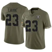 Olive Men's Dylan Laube Las Vegas Raiders Limited 2022 Salute To Service Jersey