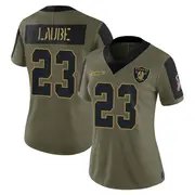 Olive Women's Dylan Laube Las Vegas Raiders Limited 2021 Salute To Service Jersey