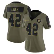 Olive Women's Qwynnterrio Cole Las Vegas Raiders Limited 2021 Salute To Service Jersey