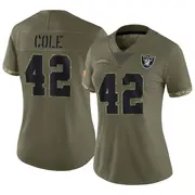 Olive Women's Qwynnterrio Cole Las Vegas Raiders Limited 2022 Salute To Service Jersey