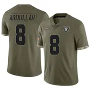 Olive Youth Ameer Abdullah Las Vegas Raiders Limited 2022 Salute To Service Jersey