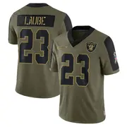 Olive Youth Dylan Laube Las Vegas Raiders Limited 2021 Salute To Service Jersey